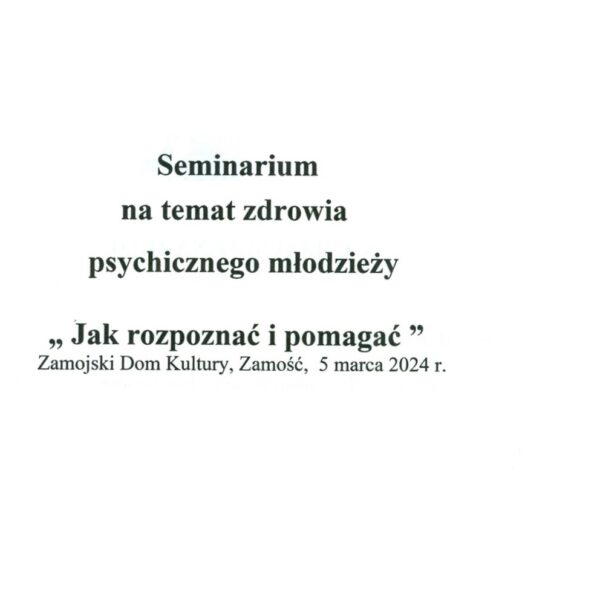 Seminarium na temat zdrowia psychicznego młodzieży