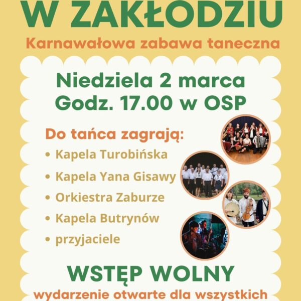 ZAPROSZENIE NA OSTATKI W ZAKŁODZIU