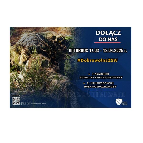 WOLNE MIEJSCA NA SZKOLENIE PODSTAWOWE! DOŁĄCZ DO III TURNUSU DOBROWOLNEJ ZASADNICZEJ SŁUŻBY WOJSKOWEJ