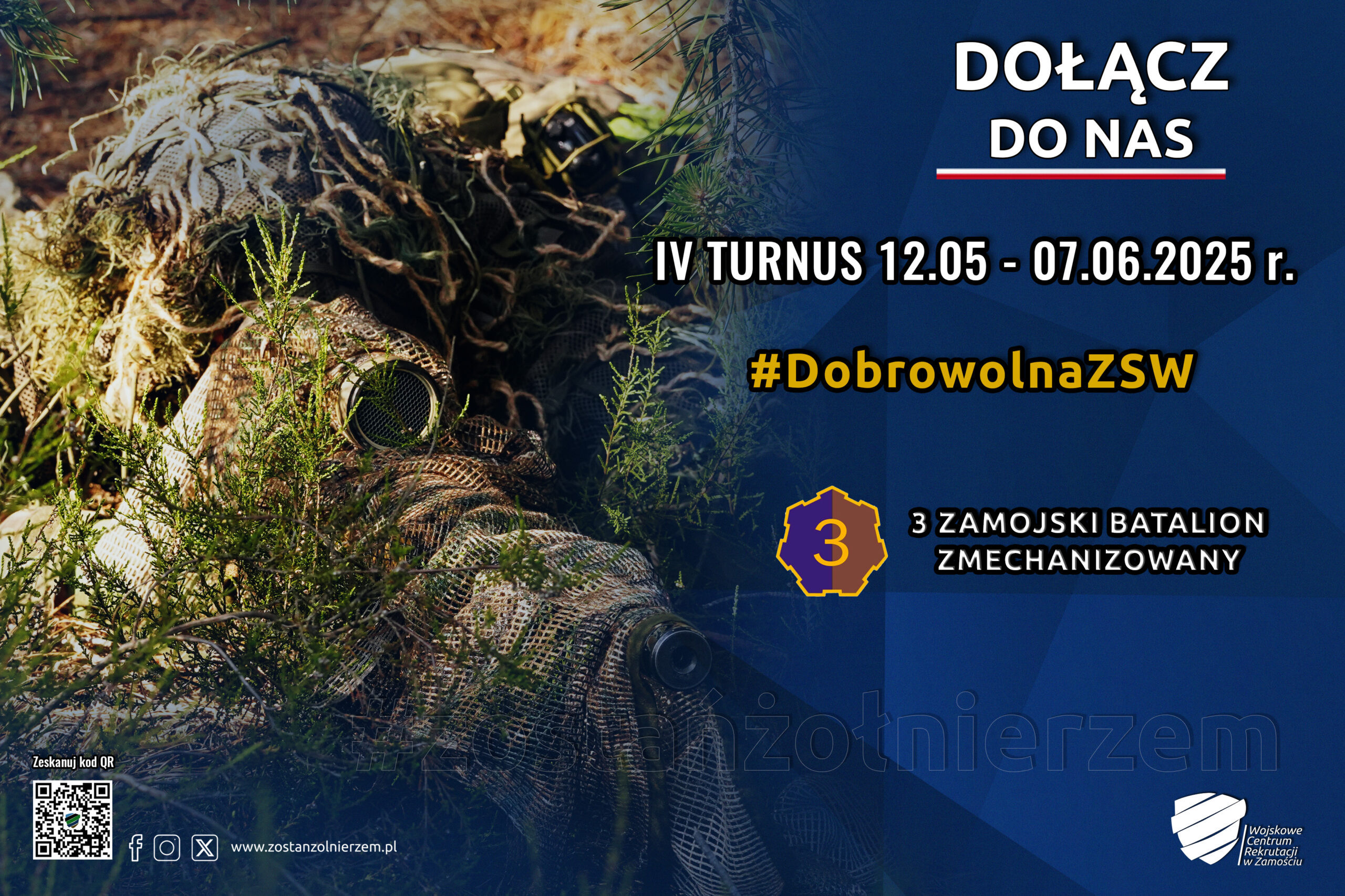DOŁĄCZ DO IV TURNUSU DOBROWOLNEJ ZASADNICZEJ SŁUŻBY WOJSKOWEJ