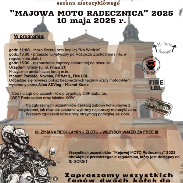 ZAPROSZENIE NA ROZPOCZĘCIE ZLOTU MOTOCYKLOWEGO