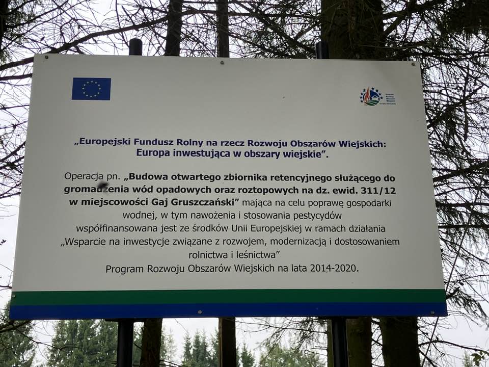 Budowa otwartego zbiornika retencyjnego służącego do gromadzenia wód opadowych oraz roztopowych na dz. ewid. 311/12 w miejscowości Gaj Gruszczański