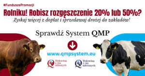 Napis sprawdź system QMP z odnośnikiem do strony internetowej