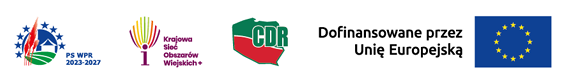 Zestaw logotypów: po lewej logo programu Fundusze Europejskie dla Polski Wschodniej 2021–2027, obok znak Krajowej Sieci Obszarów Wiejskich+, następnie logo CDR (Centrum Doradztwa Rolniczego), napis ‘Dofinansowane przez Unię Europejską’ oraz po prawej flaga Unii Europejskiej.