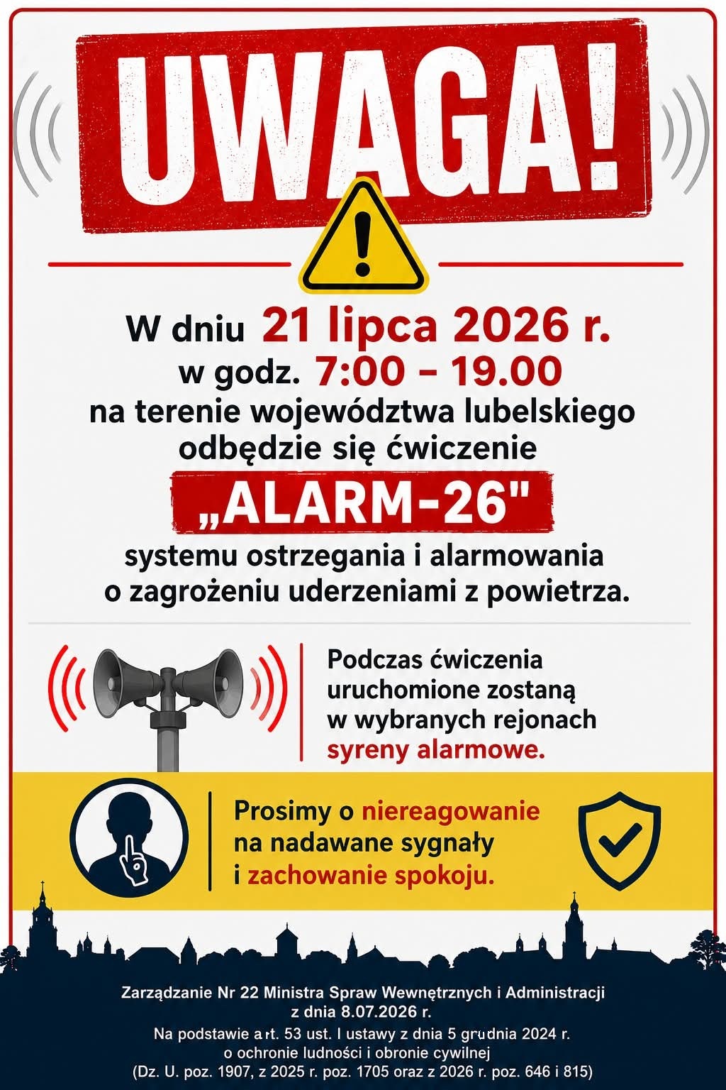 plakat dot. alarmów